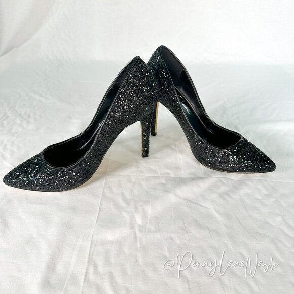 Jessica Simpson Veronica Glitter Pumps Black Size 8 - Picture 3 of 9